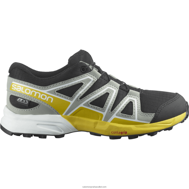 Salomon černá/tepané železo/citron juniorské - dětské boty - speedcross clima voděodolné 28B61343