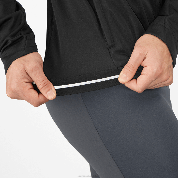 Salomon Tmavě černá pánská větrovka - goretex infinium windstopper 28B6733