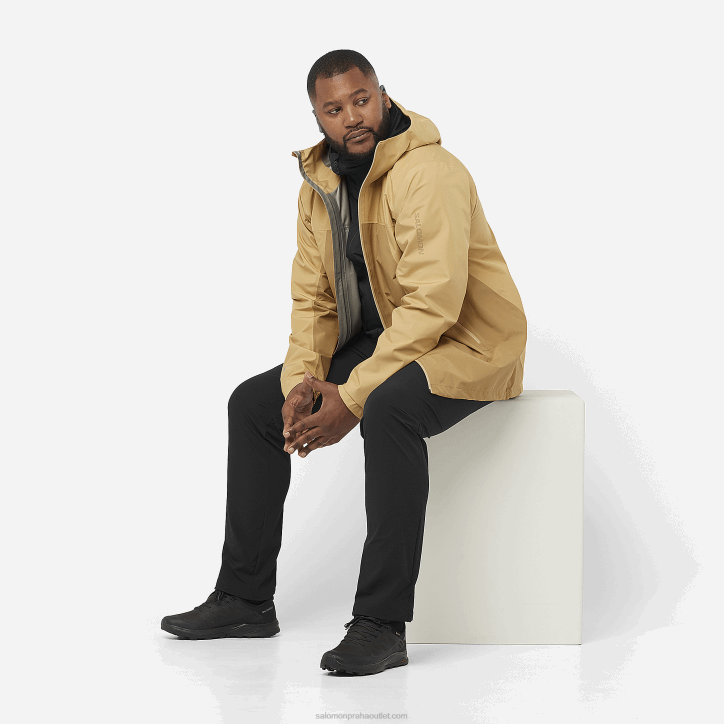 Salomon Tmavě černá pánská středněvrstvá bunda s kapucí - obrys celosezónní hybrid 28B6559