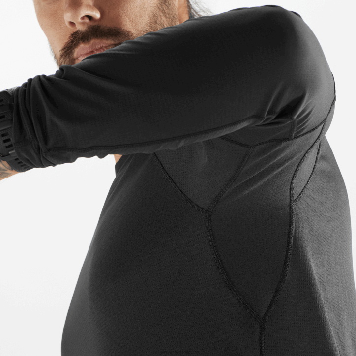 Salomon Tmavě černá pánské tričko s dlouhým rukávem - cross run 28B6539