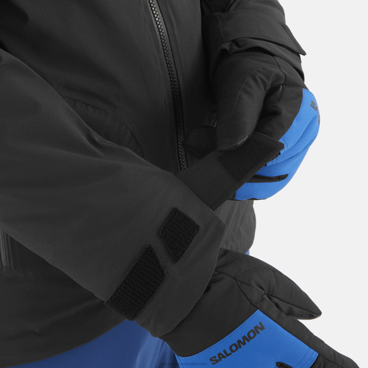 Salomon sytě černá/bílá pánská zateplená bunda s kapucí - brilantní 28B6543