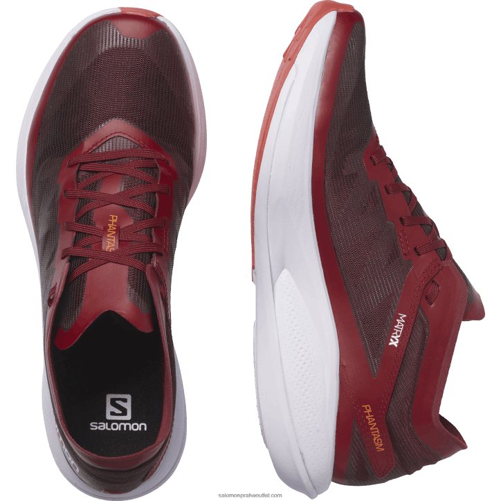 Salomon cyklistická červená/fialová vřes/zářivá oranžová pánské běžecké boty - fantasma 28B61072