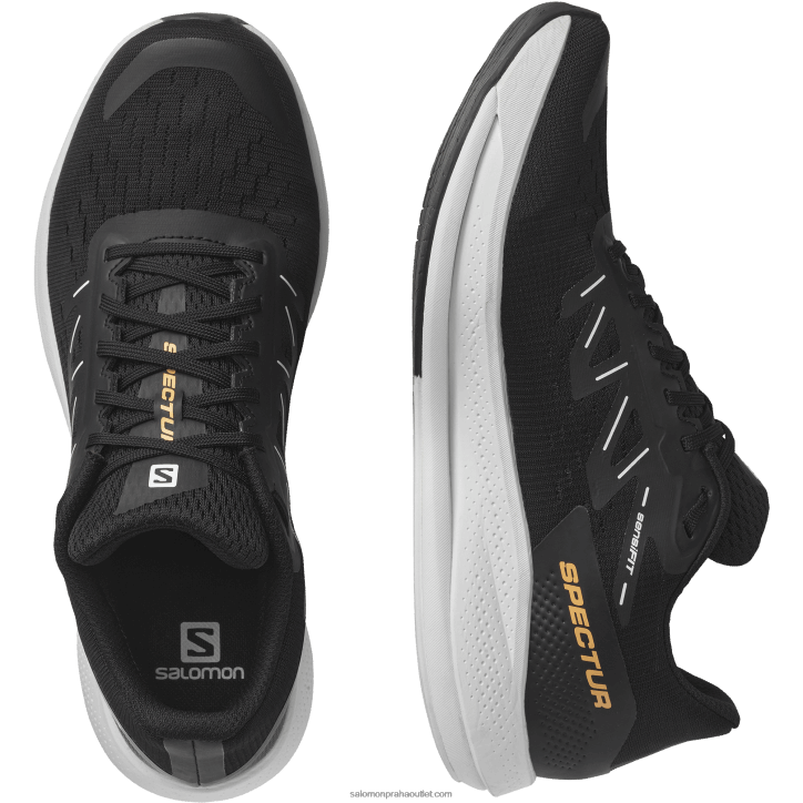 Salomon černá / bílá / planoucí oranžová pánské běžecké boty - spectur 28B61078