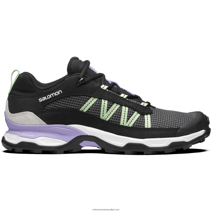 Salomon černá/bílá/patina zelená pánská sportovní obuv - úkrytová nízká kůže 28B6172