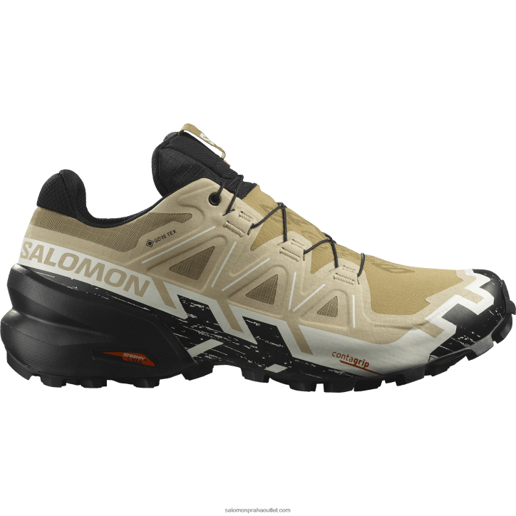 Salomon kelp/černý/vanilkový led pánské trailové běžecké boty - speedcross 6 goretex 28B61466