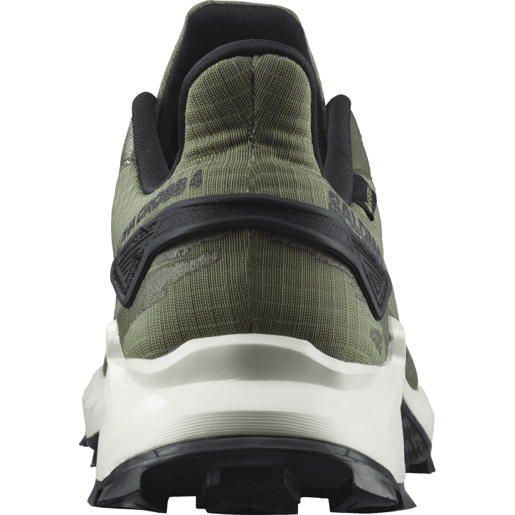 Salomon sytě lišejníkově zelená/vanilkový led/olivová noc pánské trailové běžecké boty - alphacross 4 gore-tex 28B61476