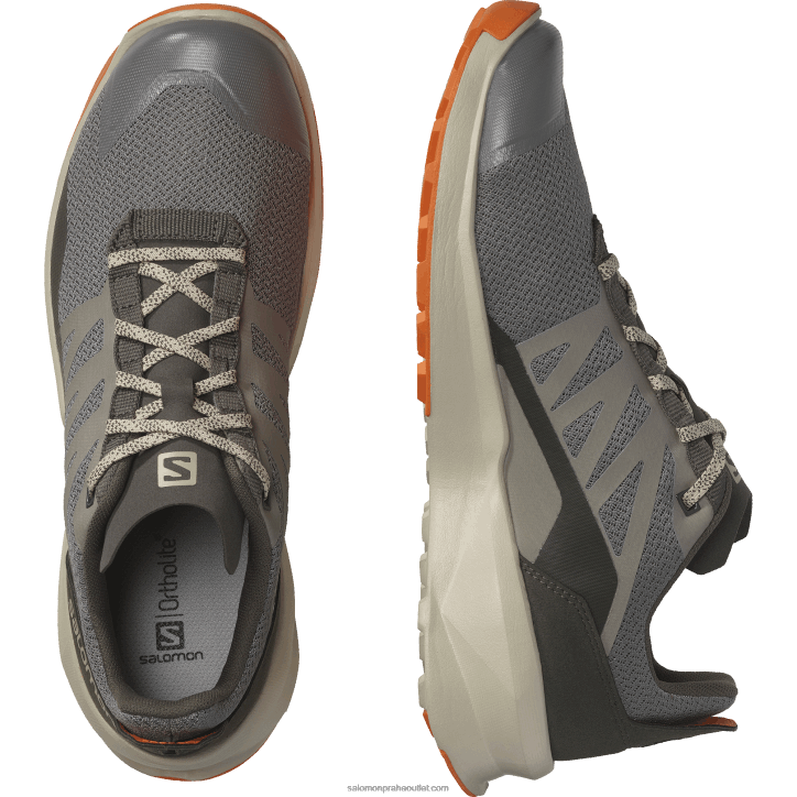 Salomon cínový/peří šedý/šarlatový ibis pánská turistická obuv - hlídka 28B648