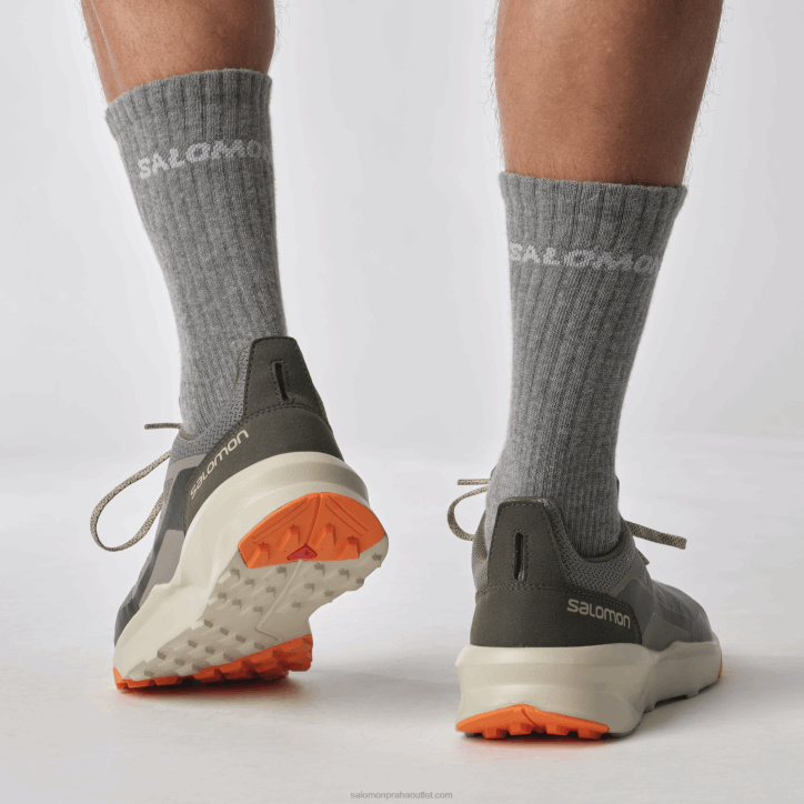 Salomon cínový/peří šedý/šarlatový ibis pánská turistická obuv - hlídka 28B648