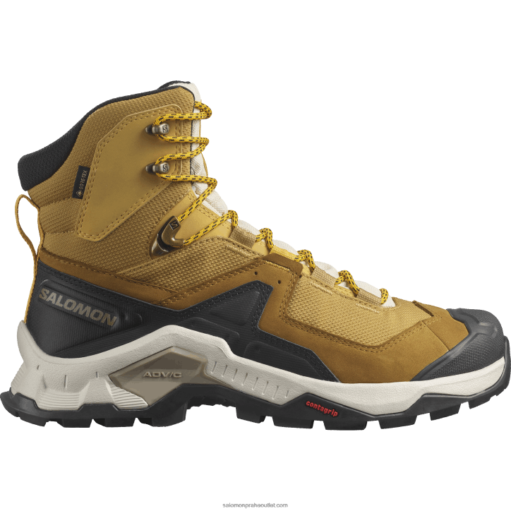 Salomon kmín/bělený písek/šafrán pánské kožené turistické boty - quest element goretex 28B650