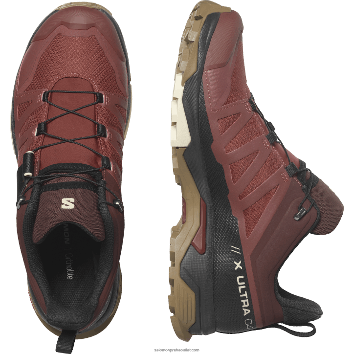 Salomon pálená henna/černá/matná zlatá pánská turistická obuv - x ultra 4 goretex 28B615