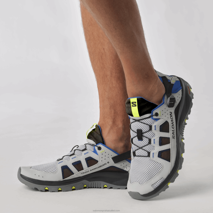 Salomon perleťová modrá/lapisová modrá/bezpečná žlutá pánské boty do vody - techamphibian 5 28B61