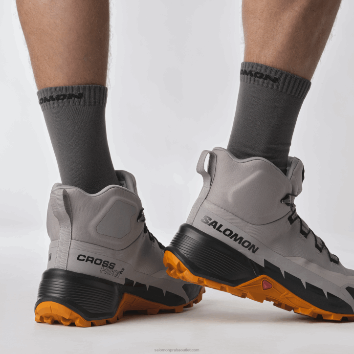 Salomon racek/marmeláda/černý pánské turistické boty - cross hike 2 mid gore-tex 28B637