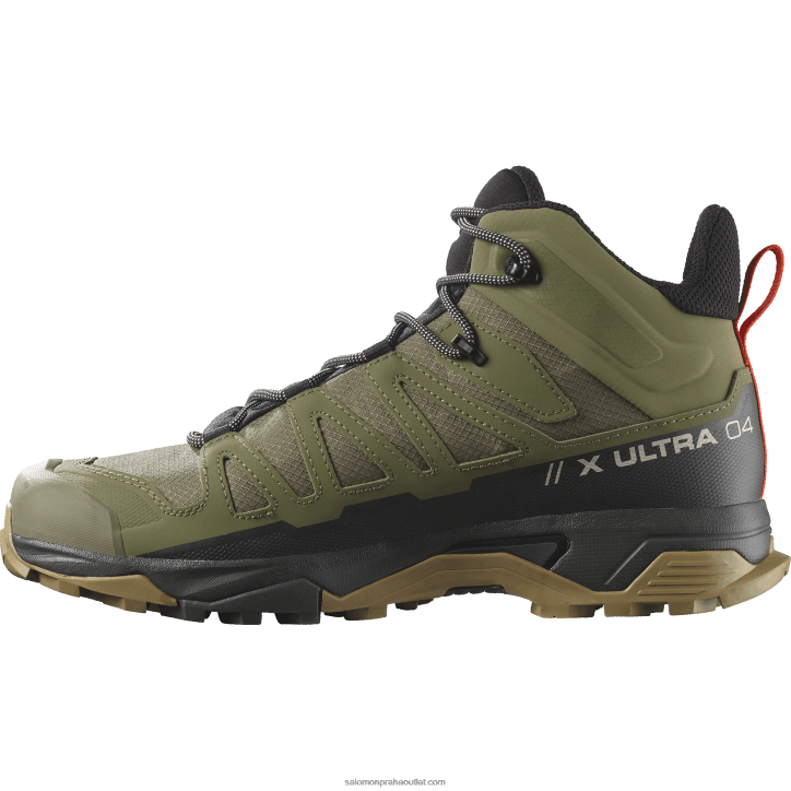 Salomon sytě lišejník zelený/rašelina/kelp pánské turistické boty - x ultra 4 mid wide gore-tex 28B643