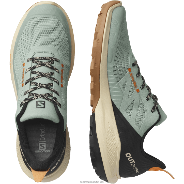 Salomon tepané železo/bělený písek/zářivá oranžová pánská turistická obuv - outpulse 28B629