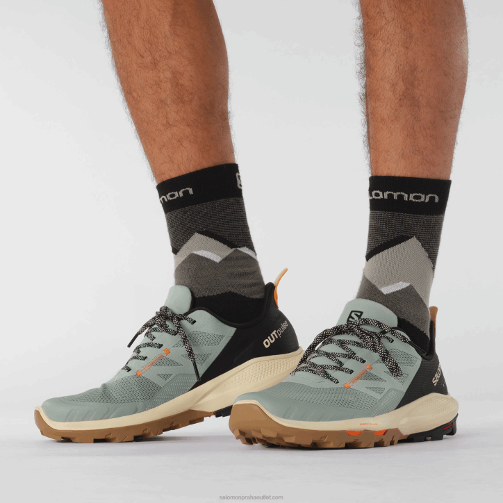 Salomon tepané železo/bělený písek/zářivá oranžová pánská turistická obuv - outpulse 28B629