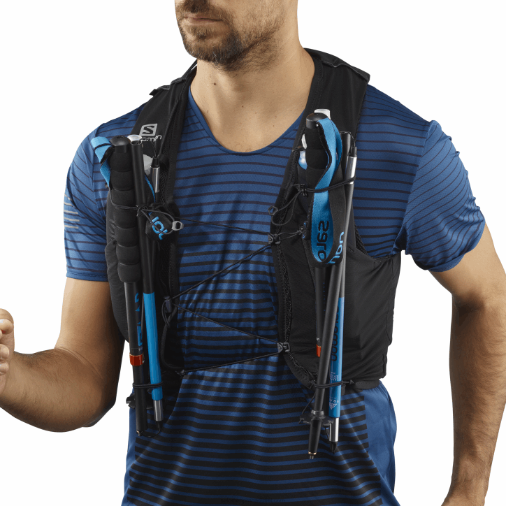 Salomon Černá pánská běžecká vesta s baňkami v ceně - adv skin 12 28B6354