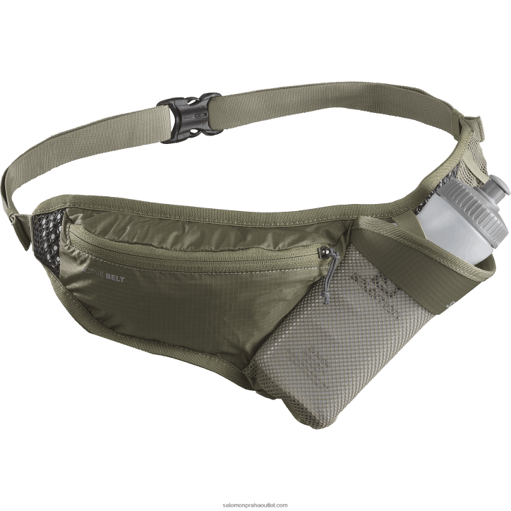 Salomon tmavě zelená/ebenová pánský pásek s 3d lahvičkou v ceně - aktivní 28B6345