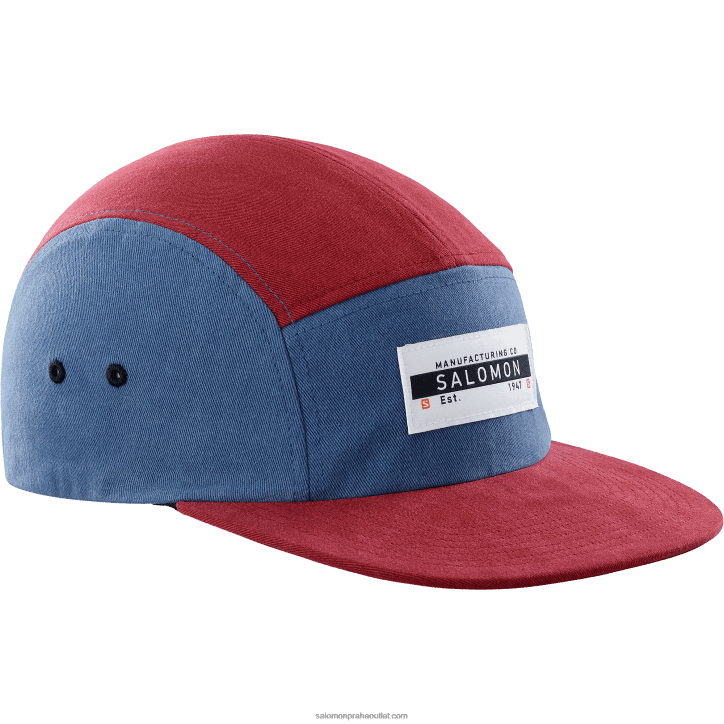 Salomon cabernet/tmavý denim pánská čepice - pětipanelová 28B6453