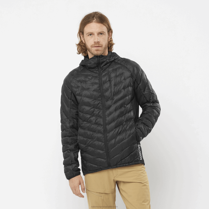 Salomon Tmavě černá pánská zateplená bunda s kapucí - obrysový primaloft 28B61087
