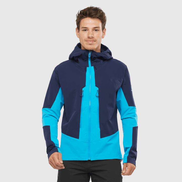Salomon noční obloha/bariérový útes pánská celorozepínací středovrstvá bunda - outpeak softshell 28B61109