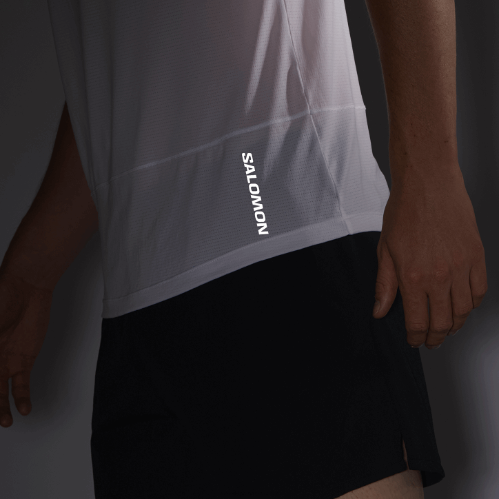 Salomon bílý pánské tričko s krátkým rukávem - cross run 28B6234