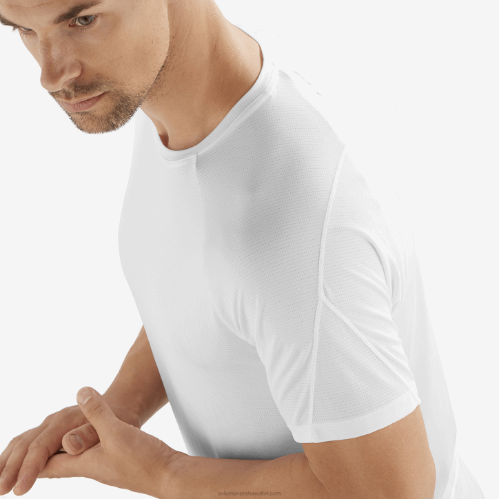 Salomon bílý pánské tričko s krátkým rukávem - cross run 28B6234