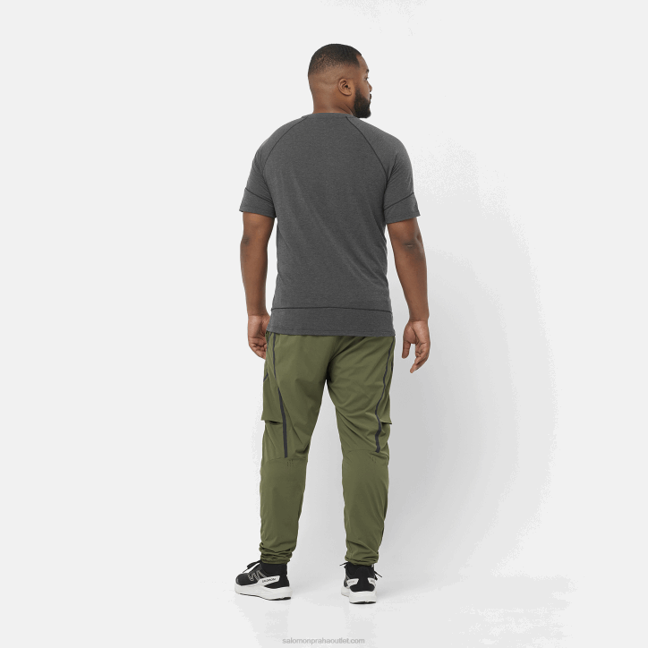 Salomon sytě černá/vřes pánské tričko s krátkým rukávem - runlife 28B61200