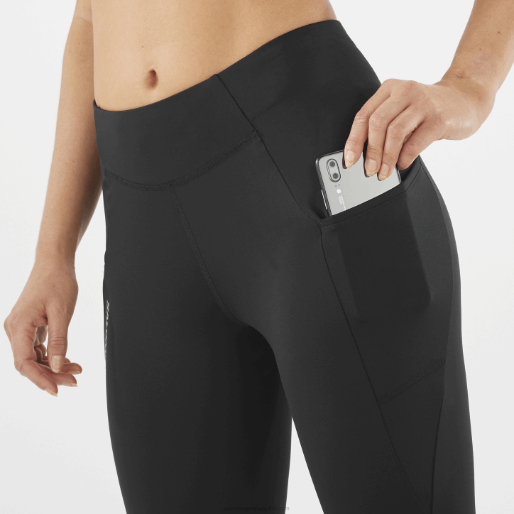 Salomon Tmavě černá dámské 5/6 punčochové kalhoty - cross run 25 28B61159