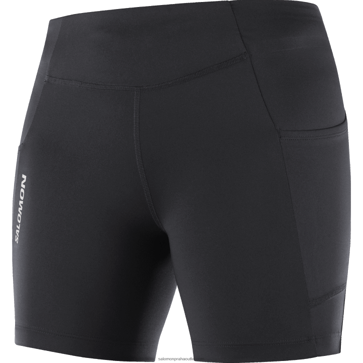 Salomon Tmavě černá dámské krátké punčochové kalhoty - cross run 5 28B61154