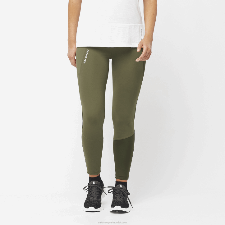 Salomon hroznový list/lesní noc dámské 5/6 punčochové kalhoty - cross run 25 28B61158