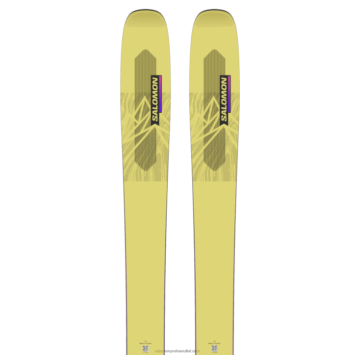Salomon žlutá hruška/neonově růžová dámské all-mountain lyže - qst stella 106 28B61012