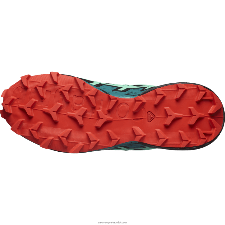 Salomon černá/biscay zelená/ohnivá červená dámské trailové běžecké boty - speedcross 6 28B61503