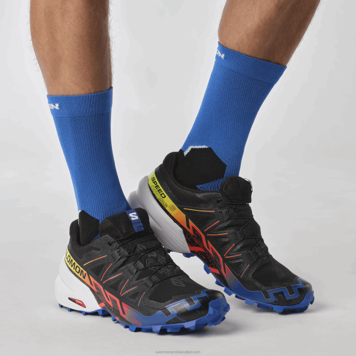 Salomon černá/surfování na webu/bezpečnostně žlutá dámské trailové běžecké boty - speedcross 6 gore-tex blue fire 28B61509
