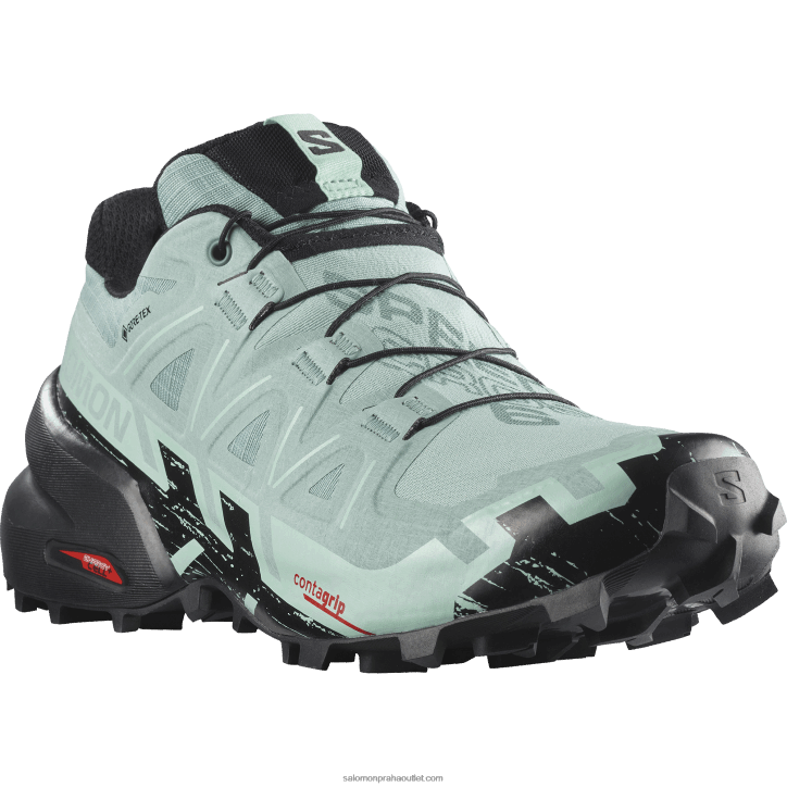 Salomon vodonosná vrstva/černá/yucca dámské trailové běžecké boty - speedcross 6 gore-tex 28B61517