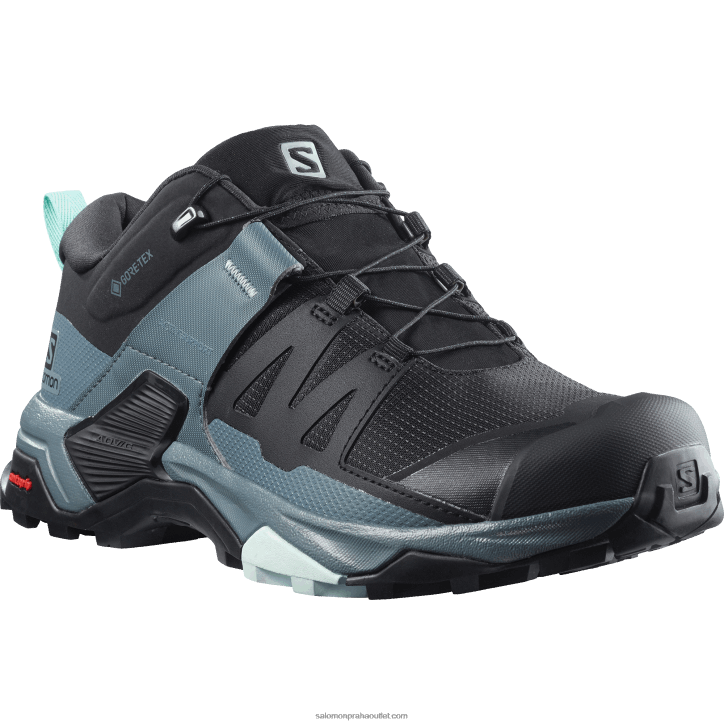 Salomon černá/bouřlivé počasí/opálově modrá dámská turistická obuv - x ultra 4 goretex 28B61137