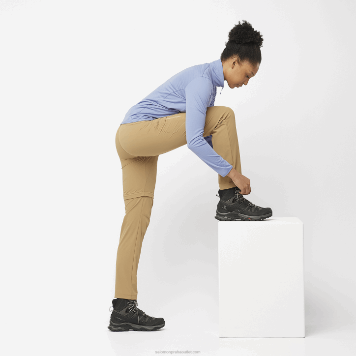 Salomon magnet/černý/sluneční polibek dámské kožené turistické boty - quest 4 goretex 28B61128