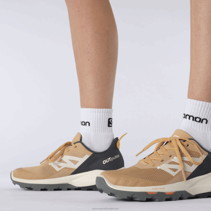 Salomon pískavice řecké seno / eben / planoucí pomeranč dámská turistická obuv - outpulse 28B61281