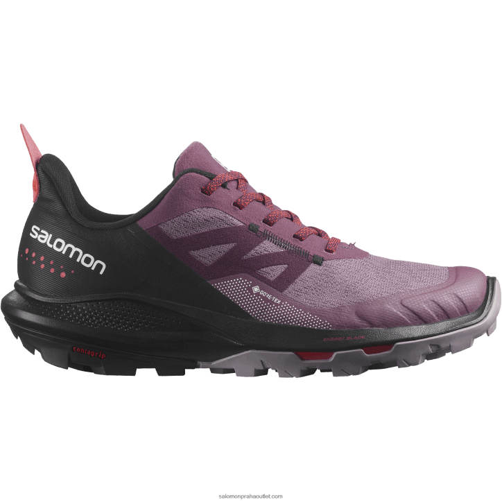 Salomon tulipán/černá/mákově červená dámská turistická obuv - outpulse goretex 28B61122