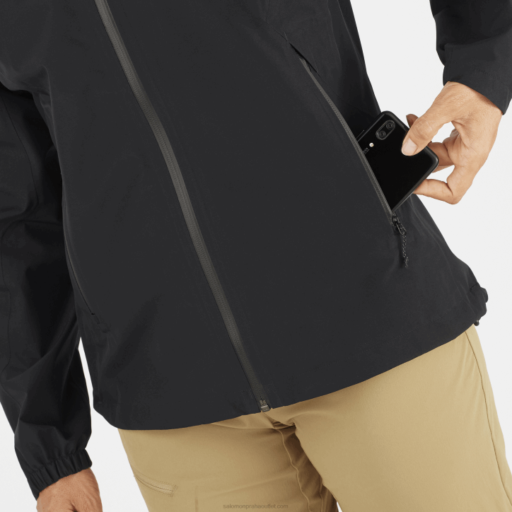 Salomon Tmavě černá dámská skořápková bunda - obrys gore-tex 2,5l 28B6845