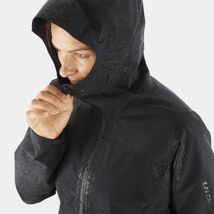 Salomon Tmavě černá dámská skořápková bunda - obrys gore-tex 2,5l 28B6845