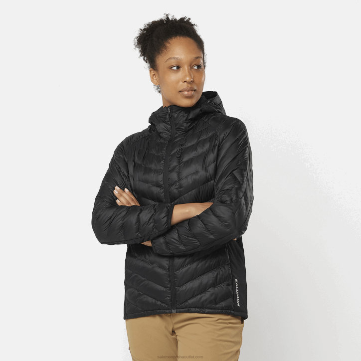 Salomon Tmavě černá dámská zateplená bunda s kapucí - obrysový primaloft 28B6835