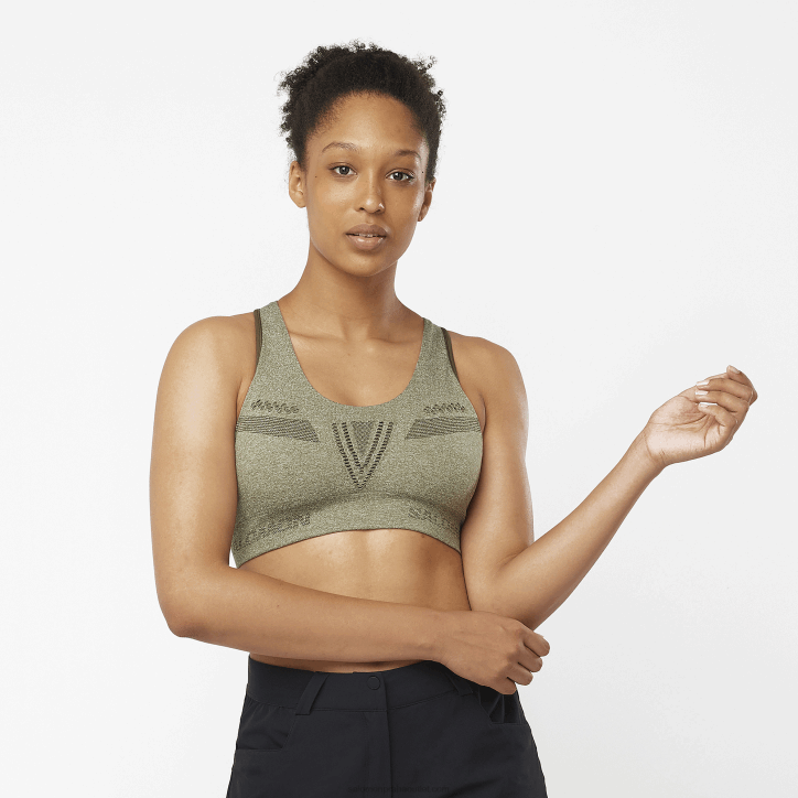 Salomon hroznový list/vřes dámská sportovní podprsenka - zásadní krok na bezešvé 28B6938