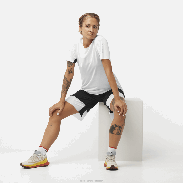 Salomon bílá/sytě černá dámské tričko s krátkým rukávem - shortney 28B6911