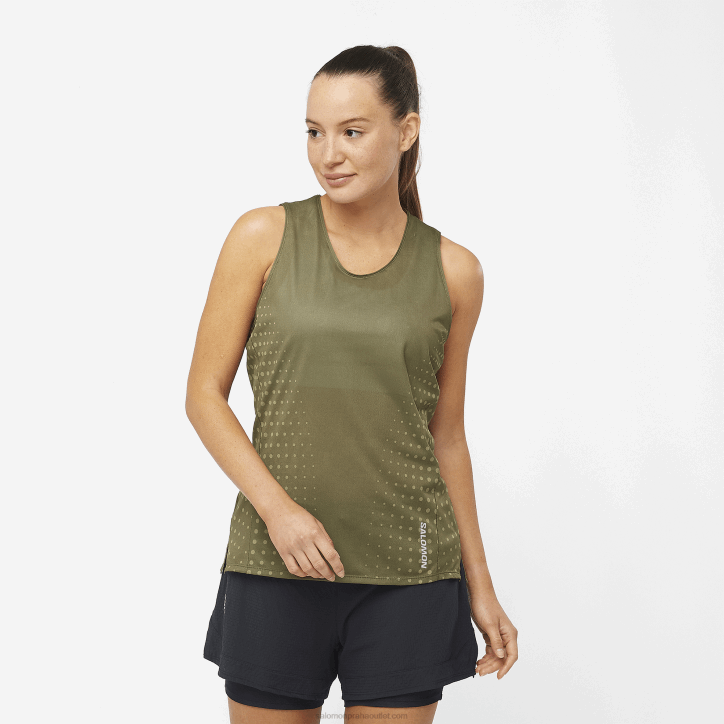 Salomon hroznový list/tmavě zelená dámský tank - sense aero 28B6904