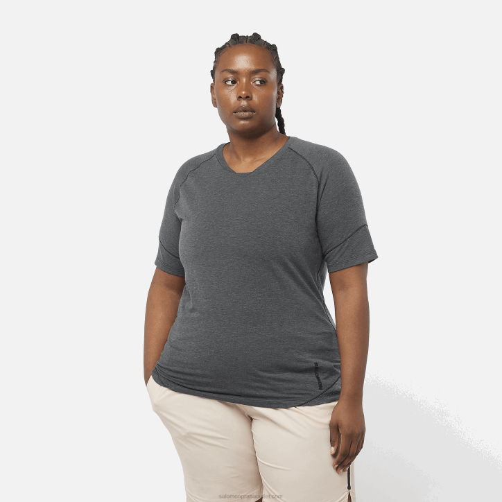 Salomon sytě černá/vřes dámské tričko s krátkým rukávem - runlife 28B6913